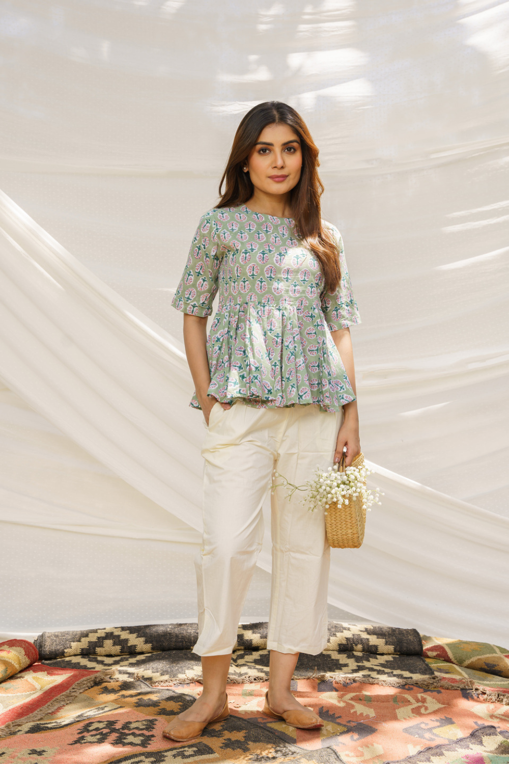 Solid Cotton Pants